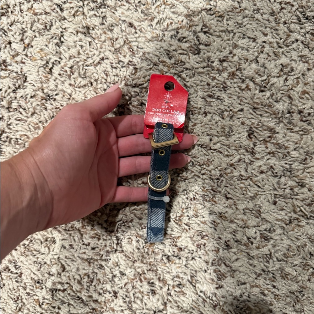 Nwt small Plaid Dog Collar with Gold Accents
